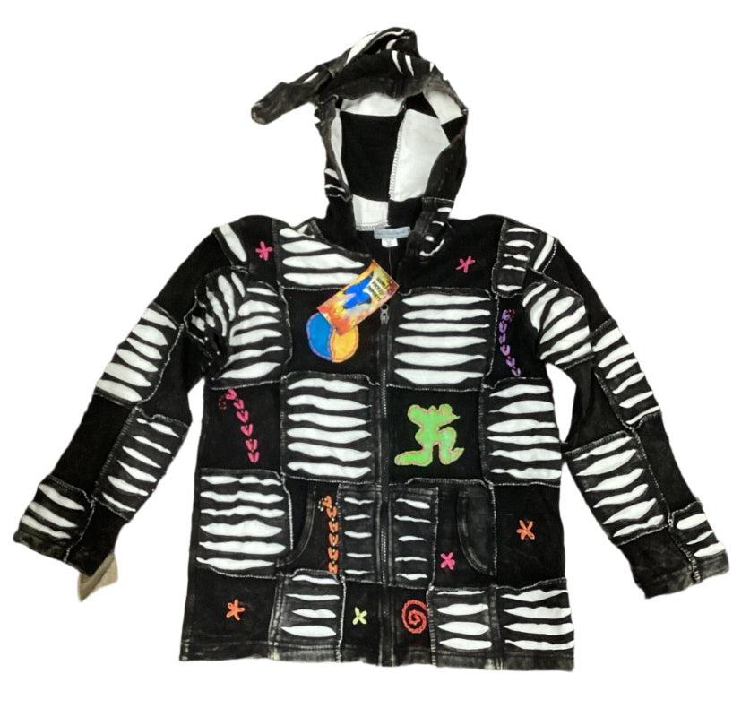 Unisex Kids Black & White Patchwork Pixie Jacket Size 10 years-Hand Picked Imports