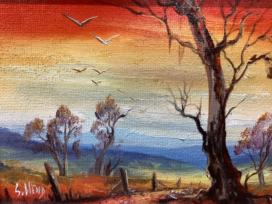 Framed Miniature Oil Painting On Stretched Canvas 7"x 5” By Susan Hend Russell-Hand Picked Imports