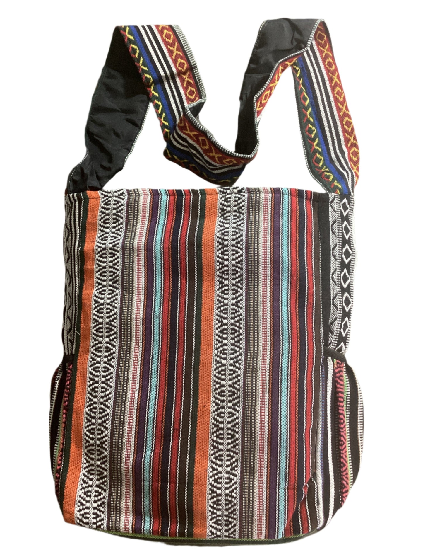 Large Sized Unisex Mushroom Hemp & Cotton Bag Made in Nepal-Hand Picked Imports
