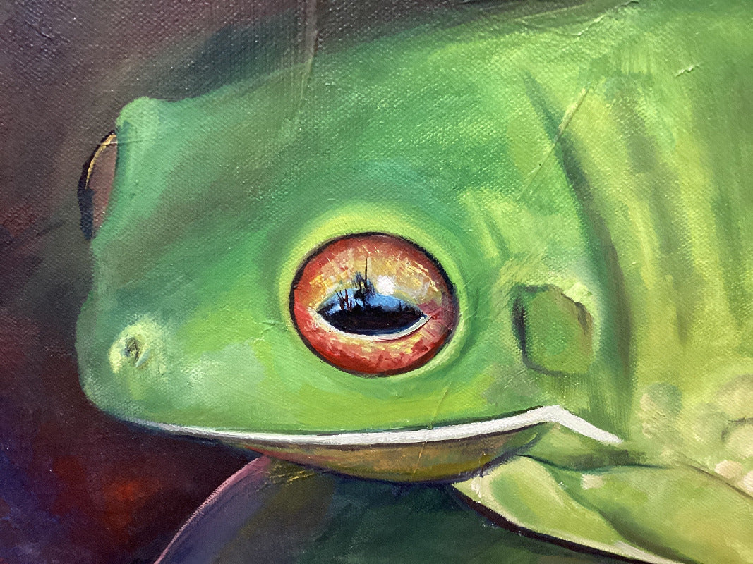 Original Oil Painting "Grip on the World" Stretched Canvas 101.5 X 75.5 cm-Hand Picked Imports
