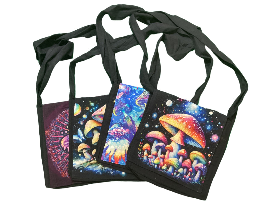 Mushroom BoHo Festival Laser printed Bags Made in India-Hand Picked Imports