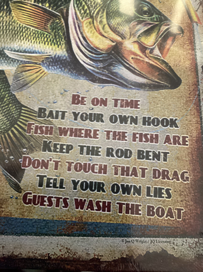 Fisherman's Rules- Tin Sign 30 X 20 cm-Hand Picked Imports