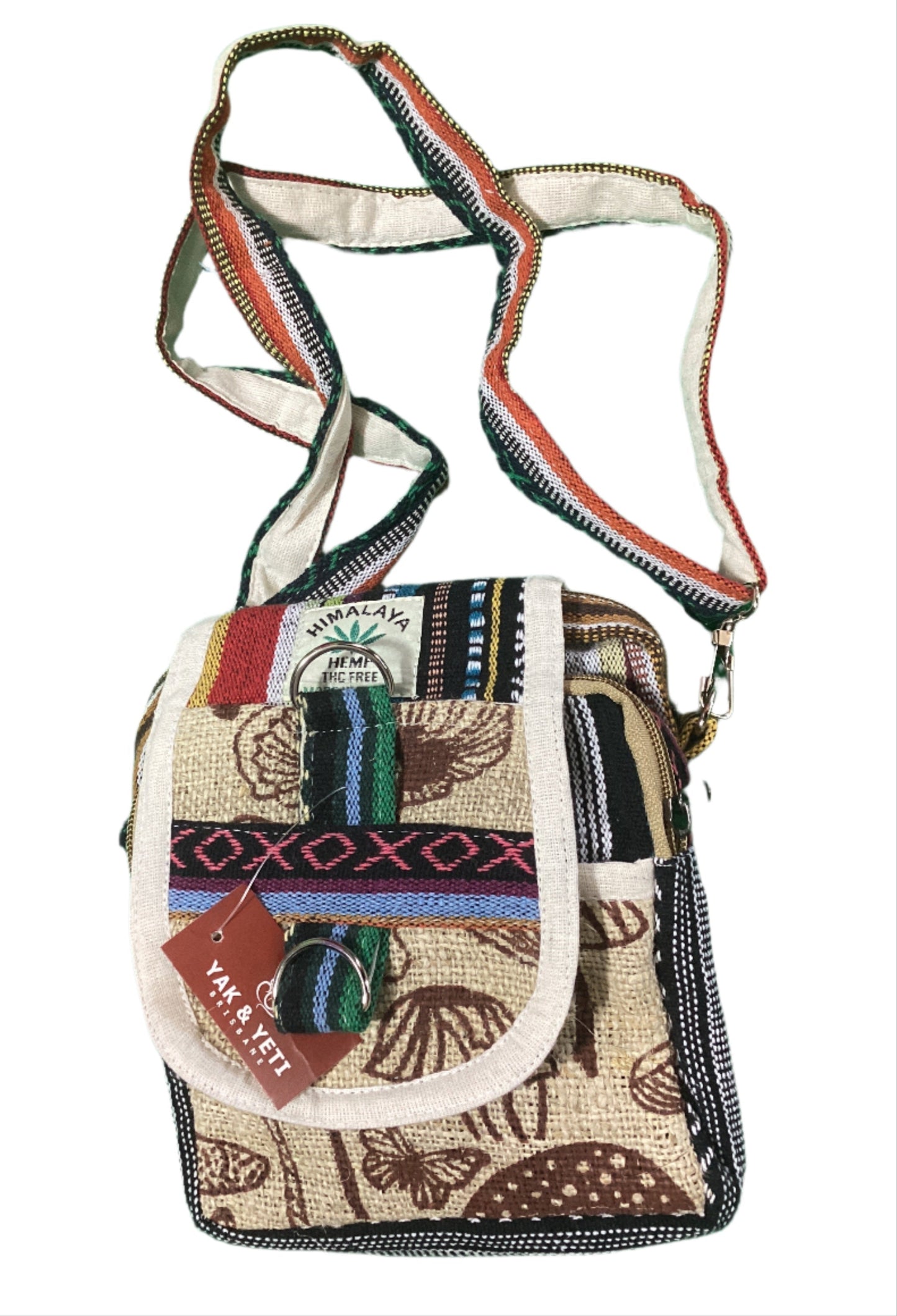 Unisex Festival Hemp Passport Bag Made In Nepal 17cm X 23cm-Hand Picked Imports
