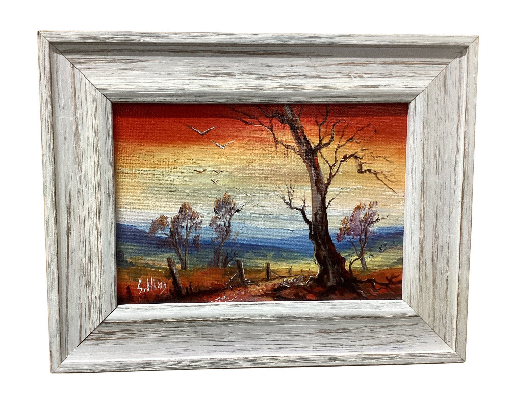 Framed Miniature Oil Painting On Stretched Canvas 7"x 5” By Susan Hend Russell-Hand Picked Imports