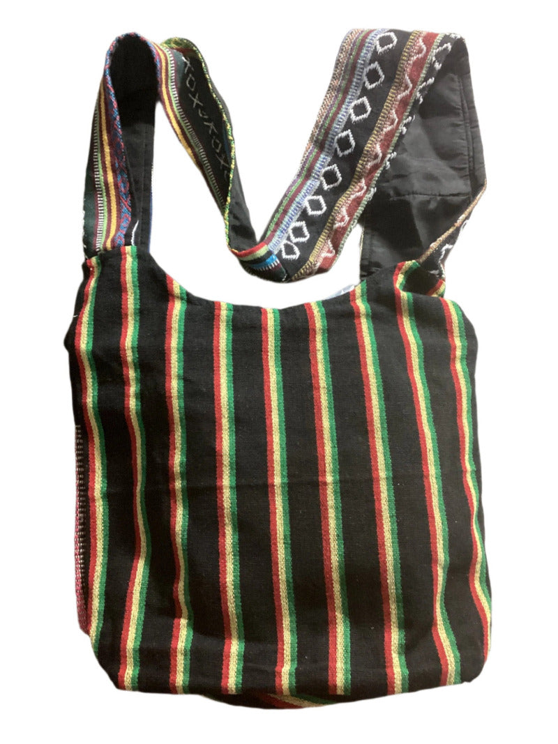 Large Sized Unisex Printed Mushroom Hemp & Cotton Bag Made in Nepal-Hand Picked Imports