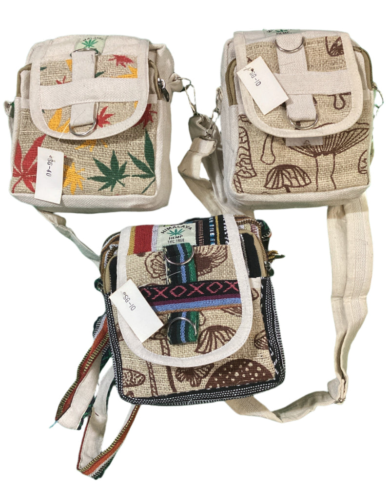 Unisex Festival Hemp Passport Bag Made In Nepal 17cm X 23cm-Hand Picked Imports