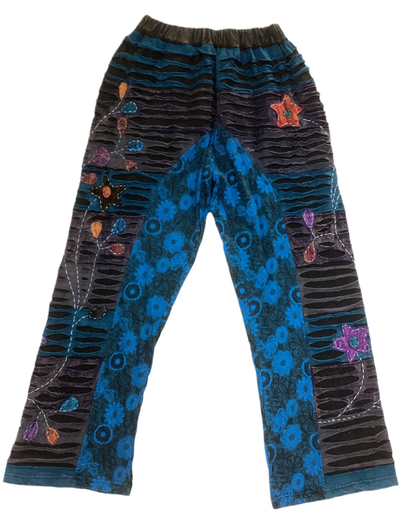 Razer Cut Hand Embroidered Hippie festival Winter Pants from Nepal-Hand Picked Imports