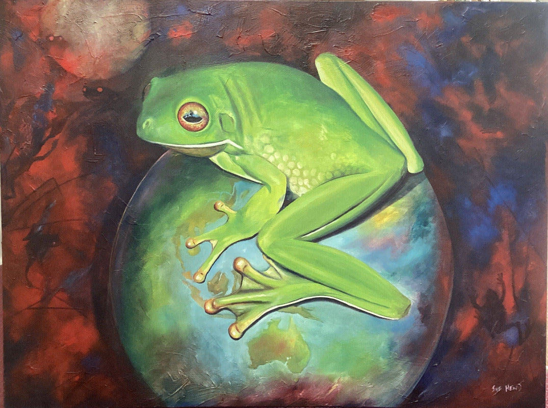 Original Oil Painting "Grip on the World" Stretched Canvas 101.5 X 75.5 cm-Hand Picked Imports