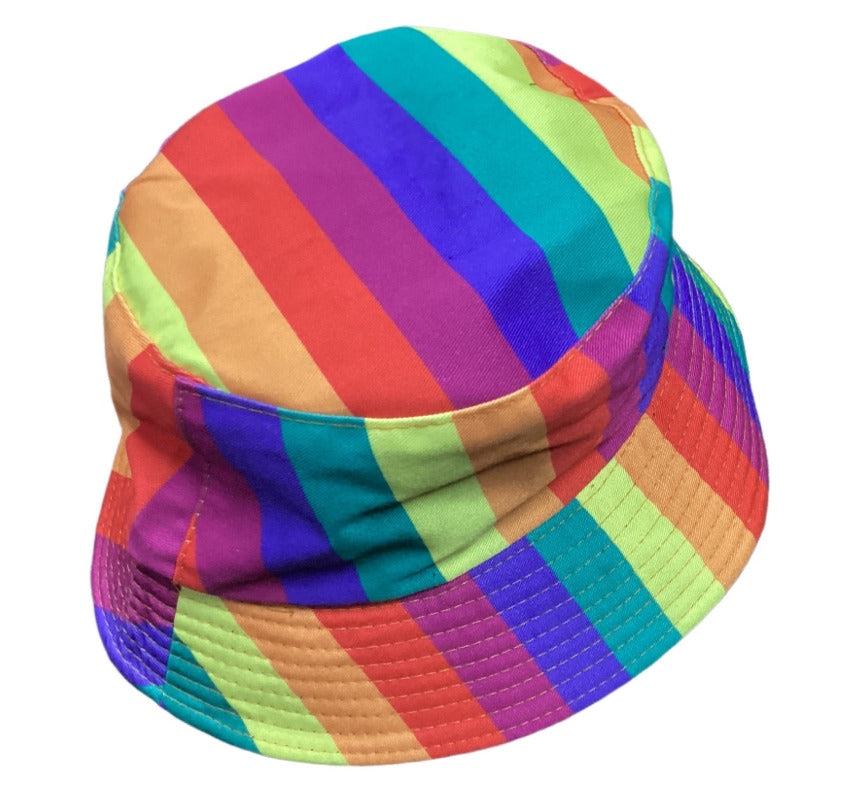 Unisex Rainbow Reversible Cotton Printed Bucket Hat-Hand Picked Imports