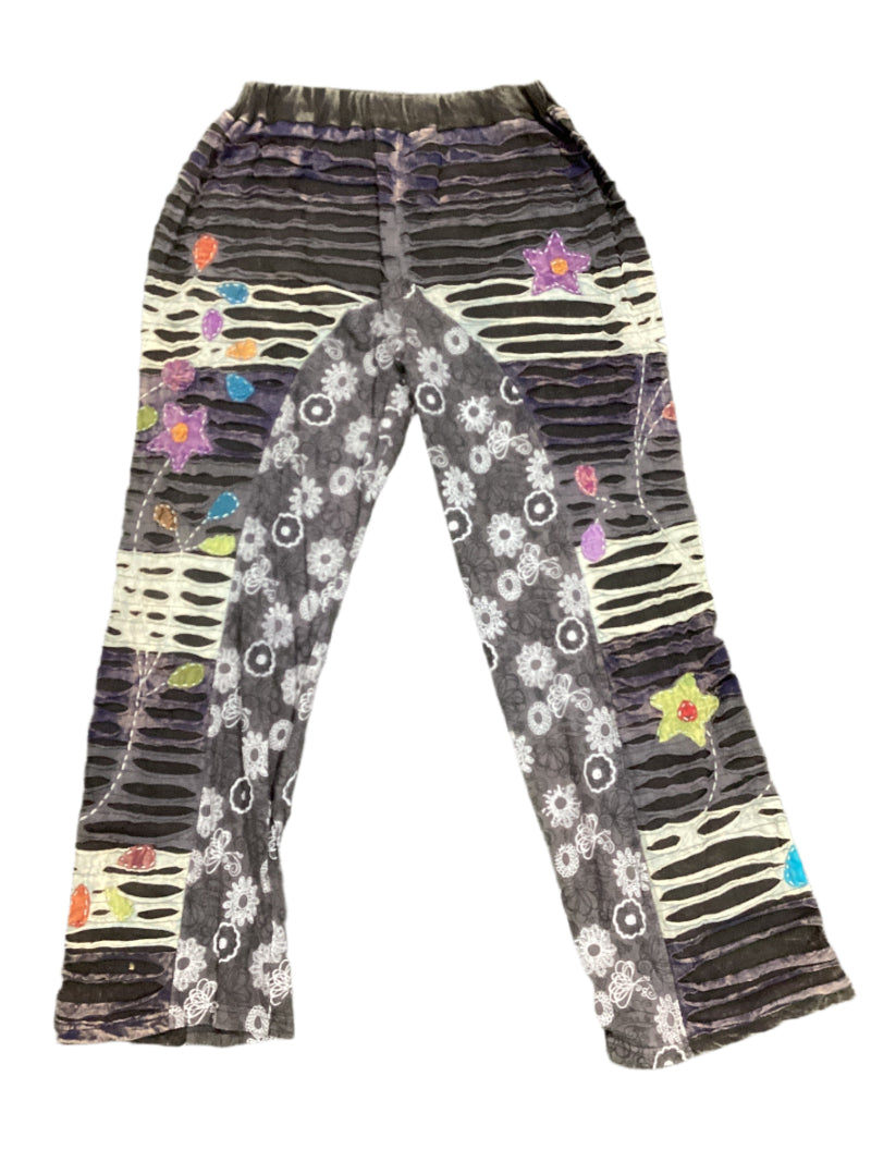 Razer Cut Hand Embroidered Hippie festival Winter Pants from Nepal-Hand Picked Imports