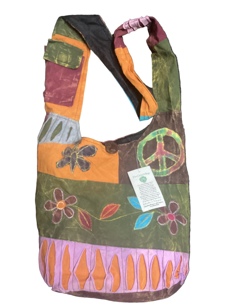 Patchwork Hand Embroidered Hippie Bag Made in Nepal-Hand Picked Imports