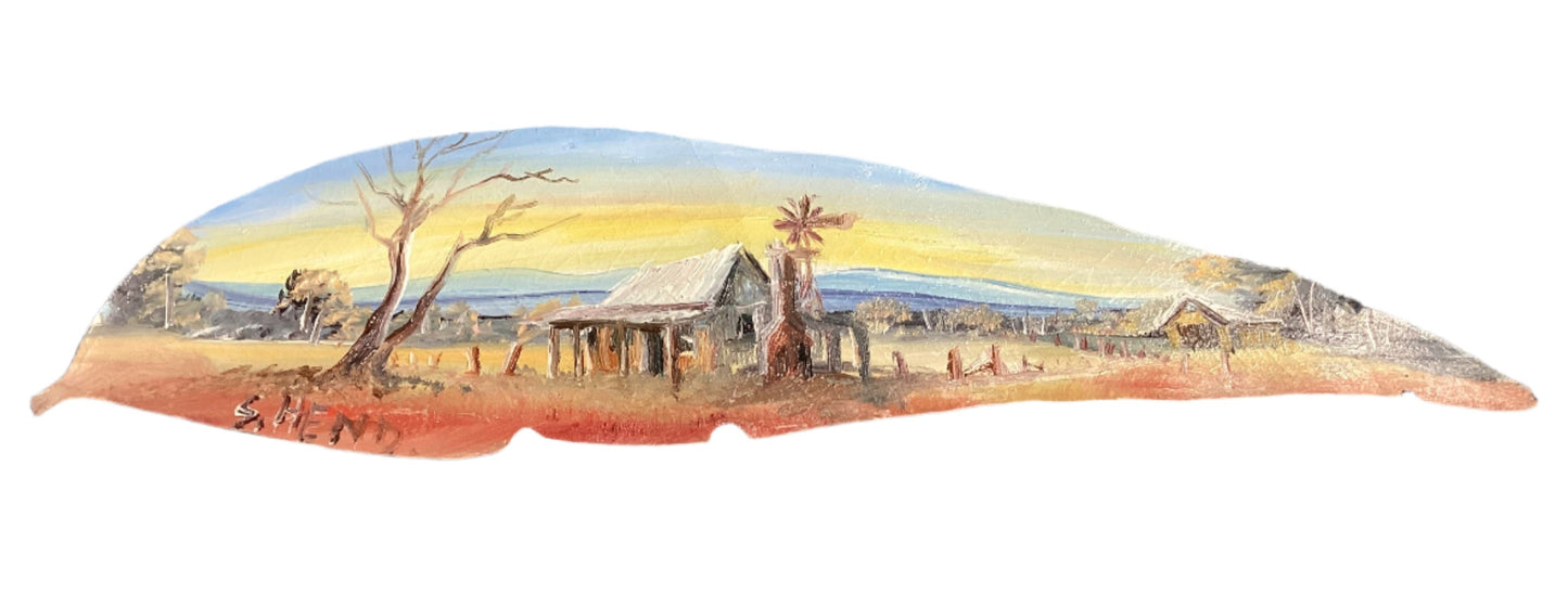 Hand Painted Gum Leaf By Artist Sue Hend Russell-Hand Picked Imports