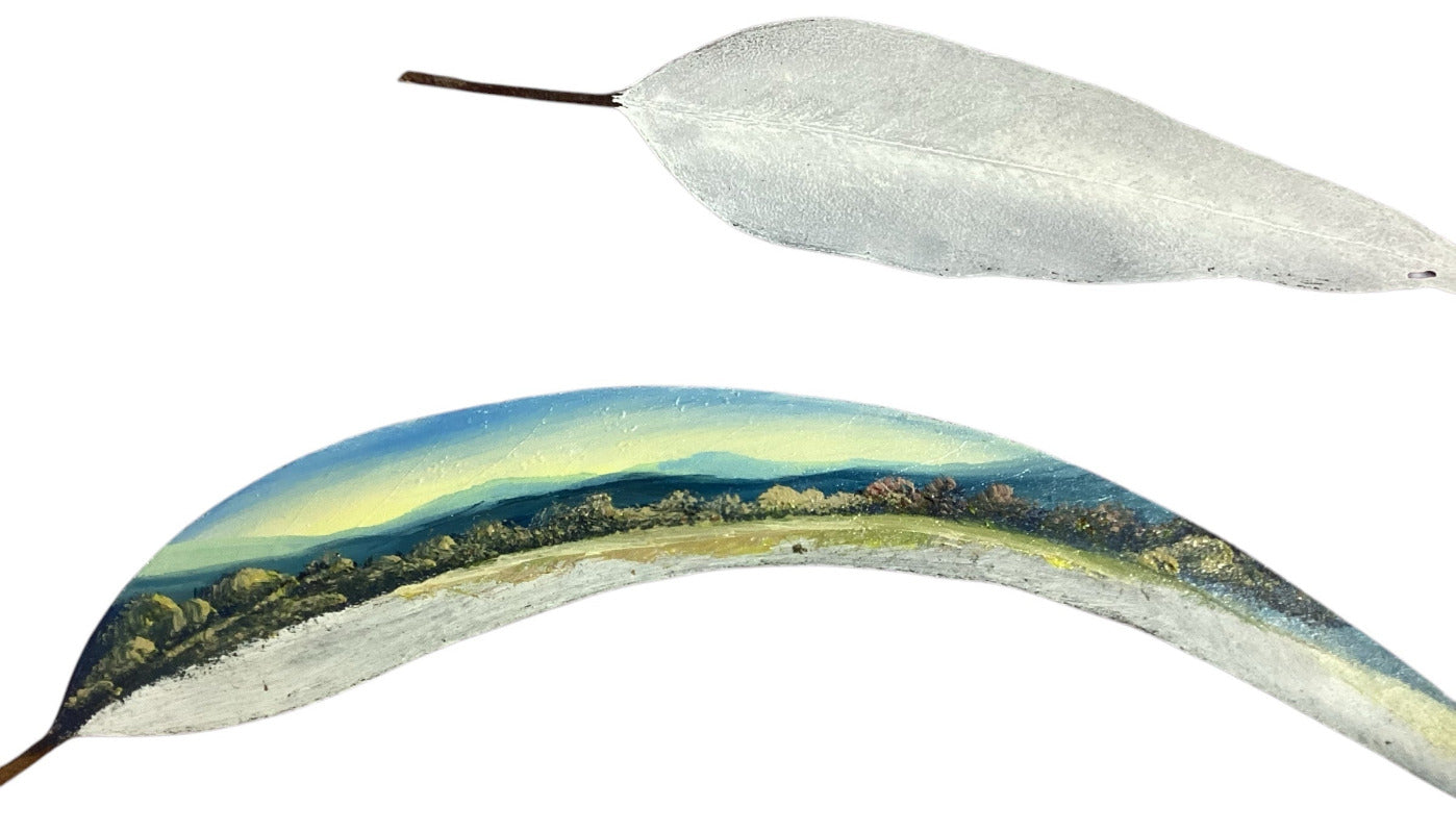 Hand Painted Gum Leaf By Artist Sue Hend Russell-Hand Picked Imports