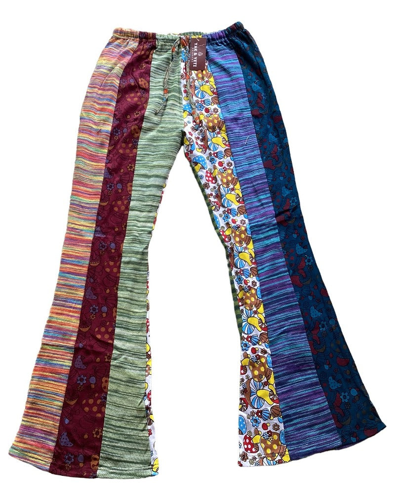 Yak & Yeti Ladies Bell Bottom Patchwork BoHo Festival Hippie Pants size Large-Hand Picked Imports