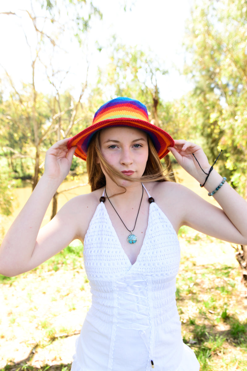 Adult Rainbow Festival BoHo Unisex Hippie Hat
