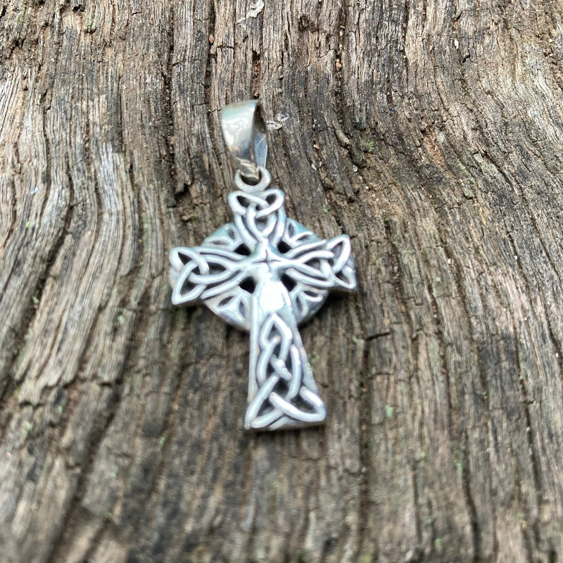 925 Sterling Silver Cross Pendant Height 15 mm-Hand Picked Imports