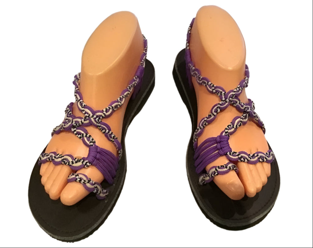 Unisex Purple Sandals Ladies sizes 8 & 7.5 Made in Thailand-Hand Picked Imports