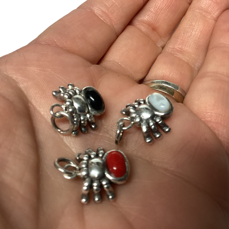 Sterling Silver Spider Pendant/charms-Hand Picked Imports