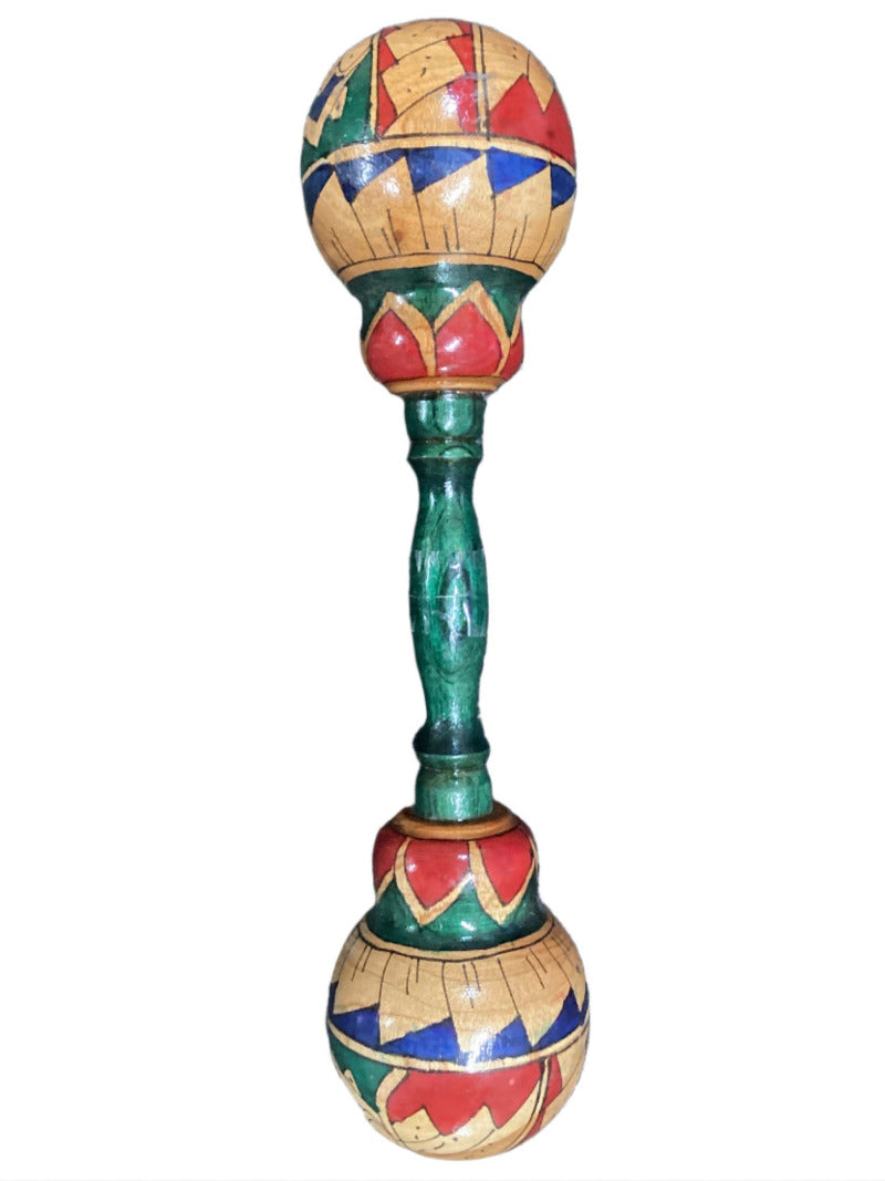 Double Sided Wooden Music Maraca/Shaker Hand Painted in Indonesia-Hand Picked Imports