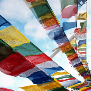Tibetan Prayer Flags- 5 Strings of flags in each Pack 3 sizes SM, M, L-Hand Picked Imports