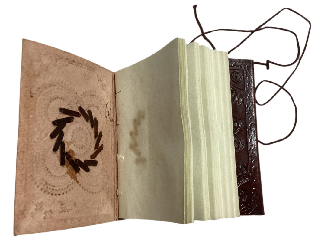 Small Leather Journal with Crystal and Handmade Paper from India-Hand Picked Imports