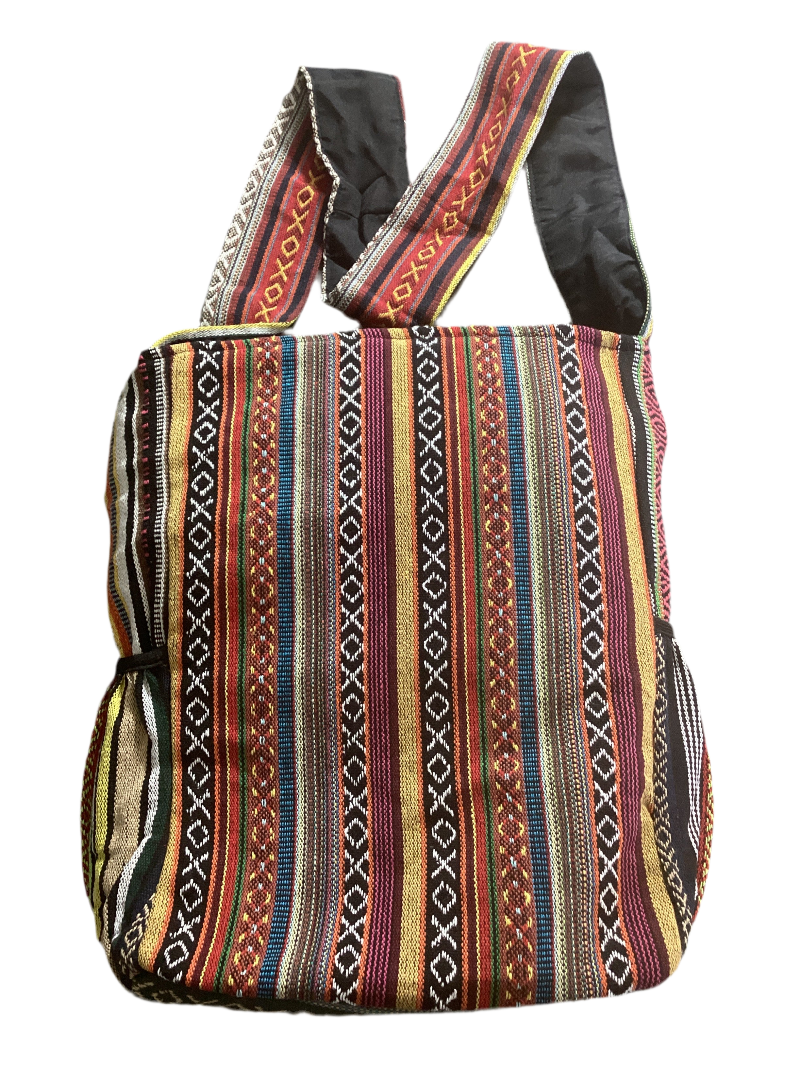 Large Sized Unisex Mushroom Hemp & Cotton Bag Made in Nepal-Hand Picked Imports