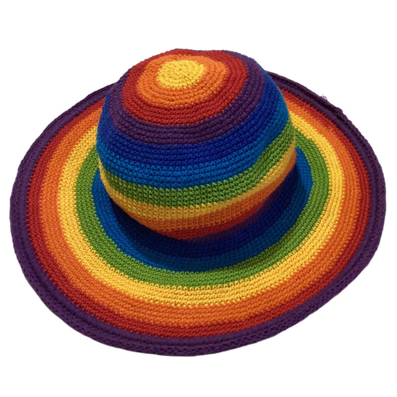 Adult Rainbow Festival BoHo Unisex Hippie Hat-Hand Picked Imports