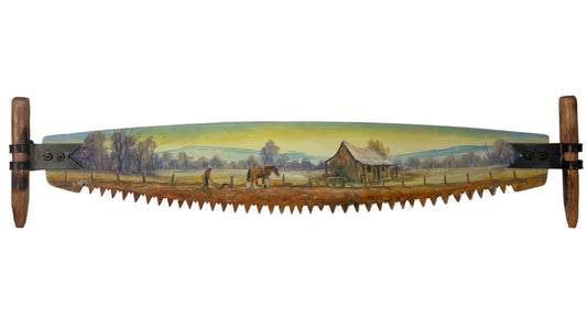 Working Horse - Hand Painted Miniature Crosscut Saws By Artist Susan Hend Russell-Hand Picked Imports
