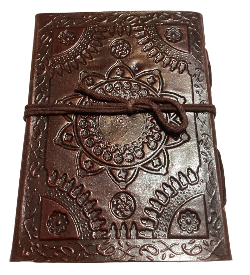 Small Leather Journal with Crystal and Handmade Paper from India-Hand Picked Imports