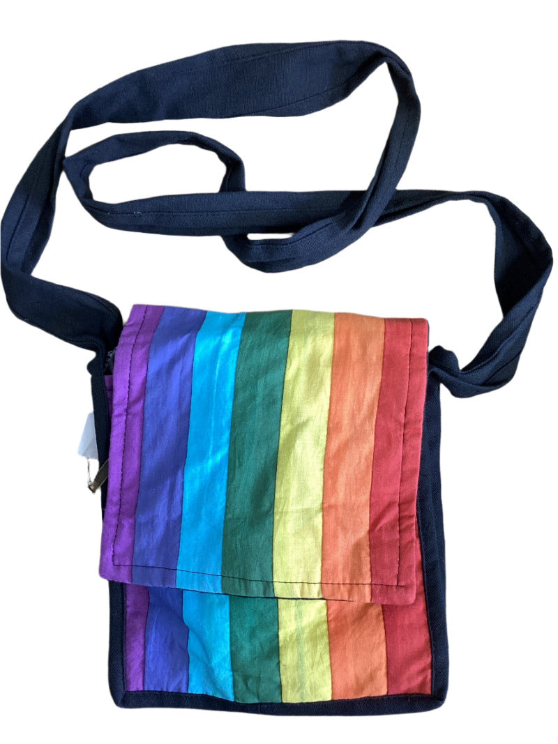 Hippie BoHo Festival Striped Rainbow Bag Made in India-Hand Picked Imports