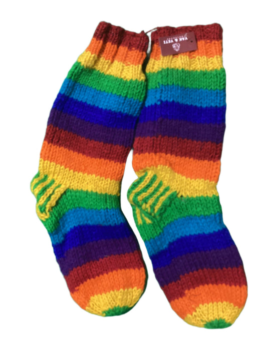 Adult Woolen Rainbow Festival BoHo Unisex Hippie Socks-Hand Picked Imports