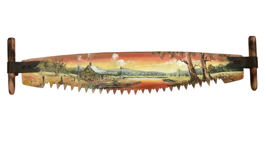 Farm Scene - Hand Painted Miniature Crosscut Saws By Artist Susan Hend Russell-Hand Picked Imports