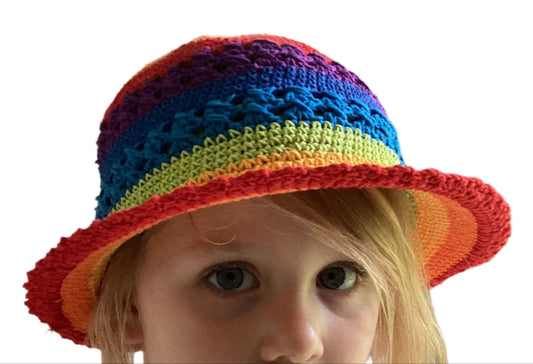 Kids Bright Rainbow Festival Unisex Hat Size Kids 1-5 years-Hand Picked Imports