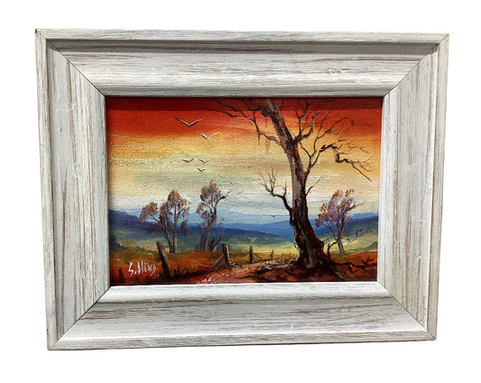 Framed Miniature Oil Painting On Stretched Canvas 7"x 5” By Susan Hend Russell-Hand Picked Imports