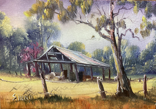 Miniature Oil Painting On Stretched Canvas 7x 5” By Susan Hend Russell-Hand Picked Imports