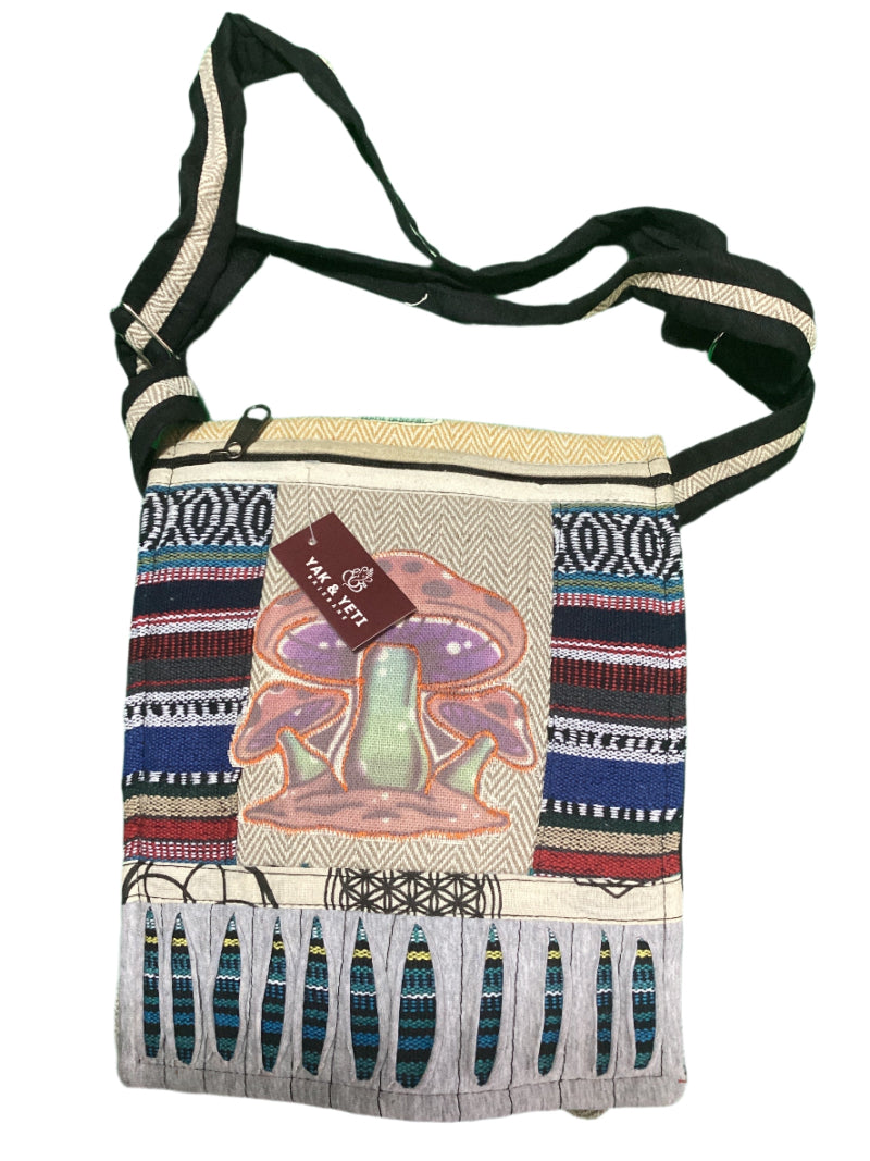 Unisex Hippie Festival Hemp Passport Bag Made In Nepal 23cm X 25cm-Hand Picked Imports