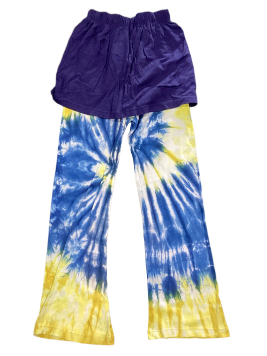 Ladies Tie- Dyed Hippie BoHo Festival Pants/tights with Skirt Size 10 to 12-Hand Picked Imports