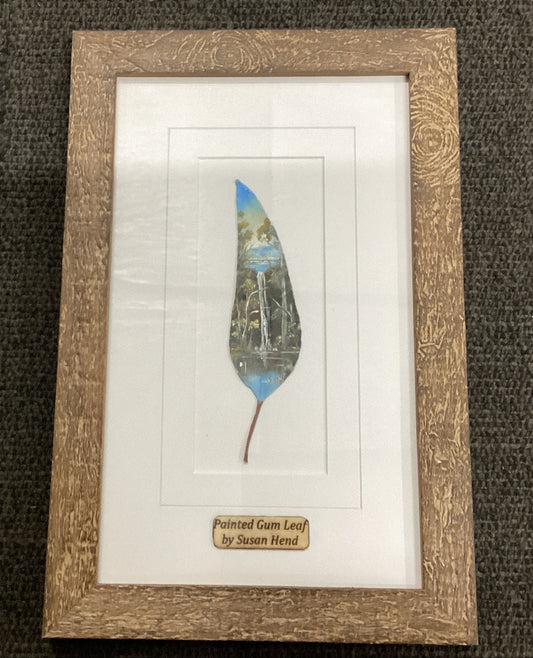 "Waterfall" Hand Painted Gum Leaf By Artist Sue Hend Russell-Hand Picked Imports