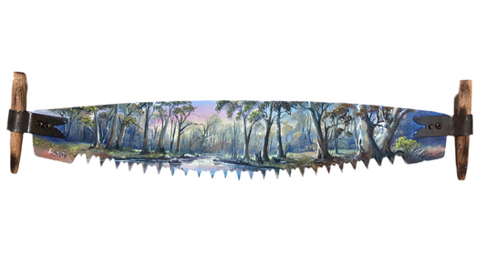 Hand Painted Miniature Crosscut Saws By Artist Susan Hend Russell-Hand Picked Imports