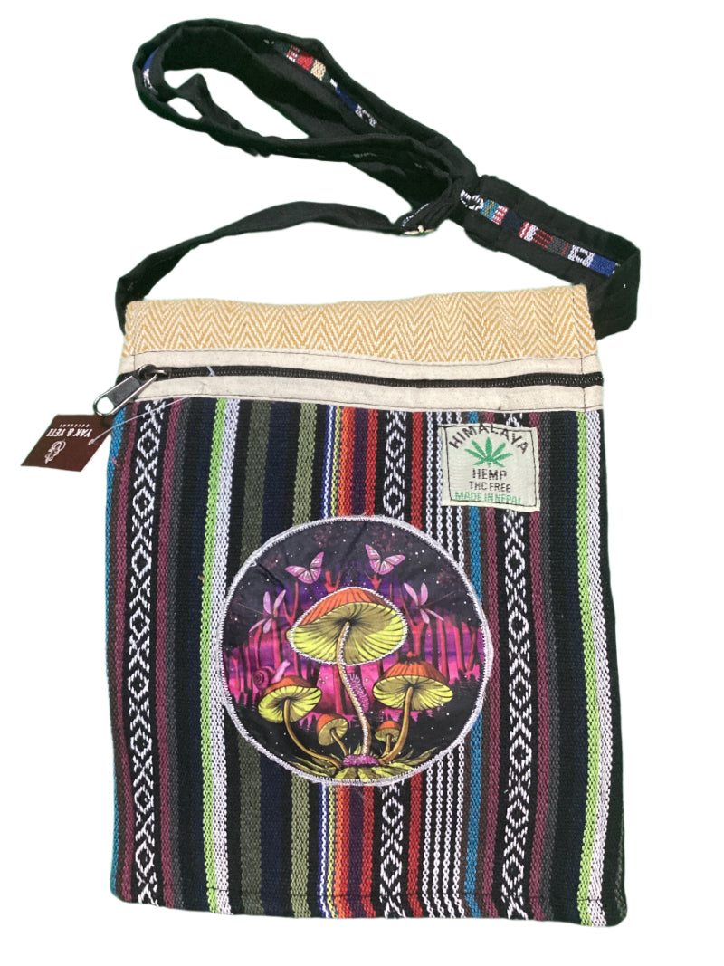 Unisex Hippie Festival Hemp Passport Bag Made In Nepal 23cm X 25cm-Hand Picked Imports