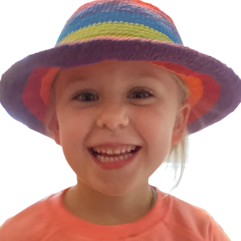 Kids Bright Rainbow Festival Unisex Hat Size Kids 1-5 years-Hand Picked Imports