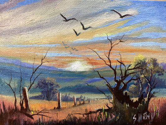Miniature Original Oil Painting On Stretched Canvas 7"x 5” By Susan Hend Russell-Hand Picked Imports