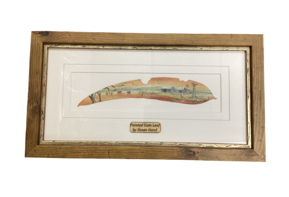 Hand Painted Gum Leaf with By Artist Sue Hend Russell-Hand Picked Imports