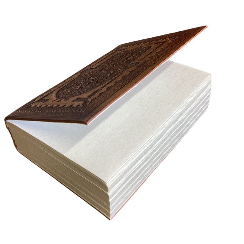 Small Hand of Fatima Embossed Leather Journal Handmade paper from India-Hand Picked Imports