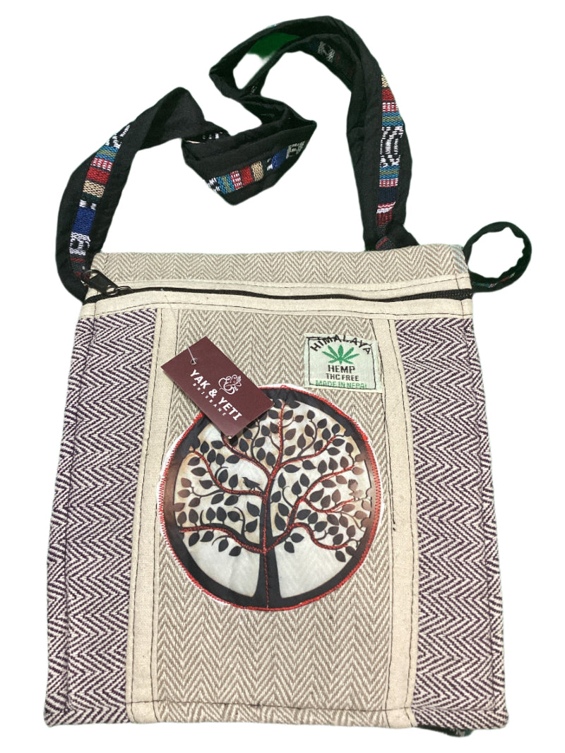 Unisex Hippie Festival Hemp Passport Bag Made In Nepal 23cm X 25cm-Hand Picked Imports