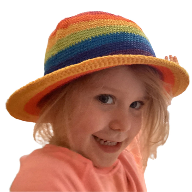 Kids Bright Rainbow Festival Unisex Hat Size Kids 1-5 years-Hand Picked Imports