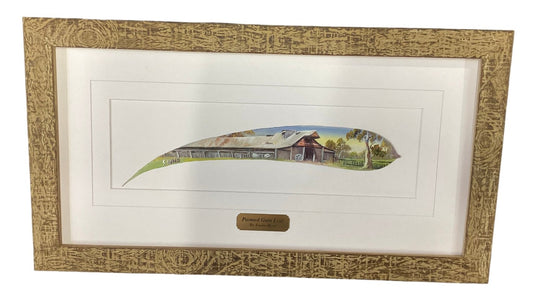 Jondaryan Woolshed Painted on Gum Leaf By Artist Susan Hend Russell-Hand Picked Imports