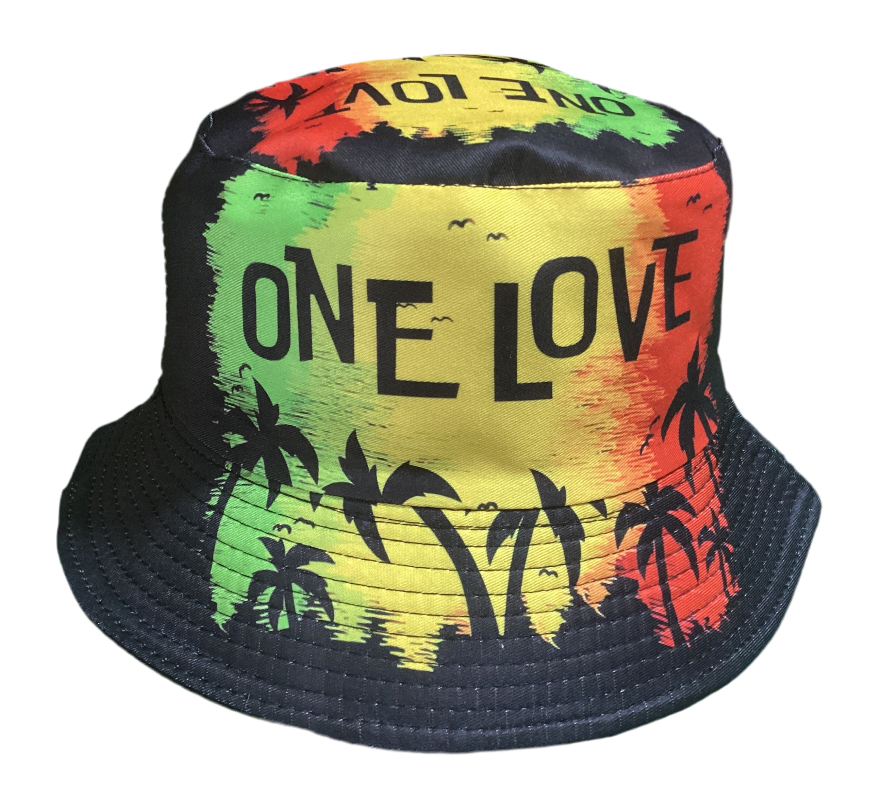 Kombi Avocado or One Love Unisex Reversible Cotton Printed Bucket Hat-Hand Picked Imports