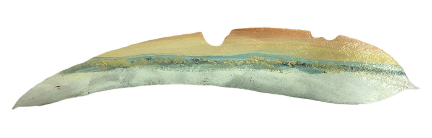 Hand Painted Gum Leaf with By Artist Sue Hend Russell-Hand Picked Imports