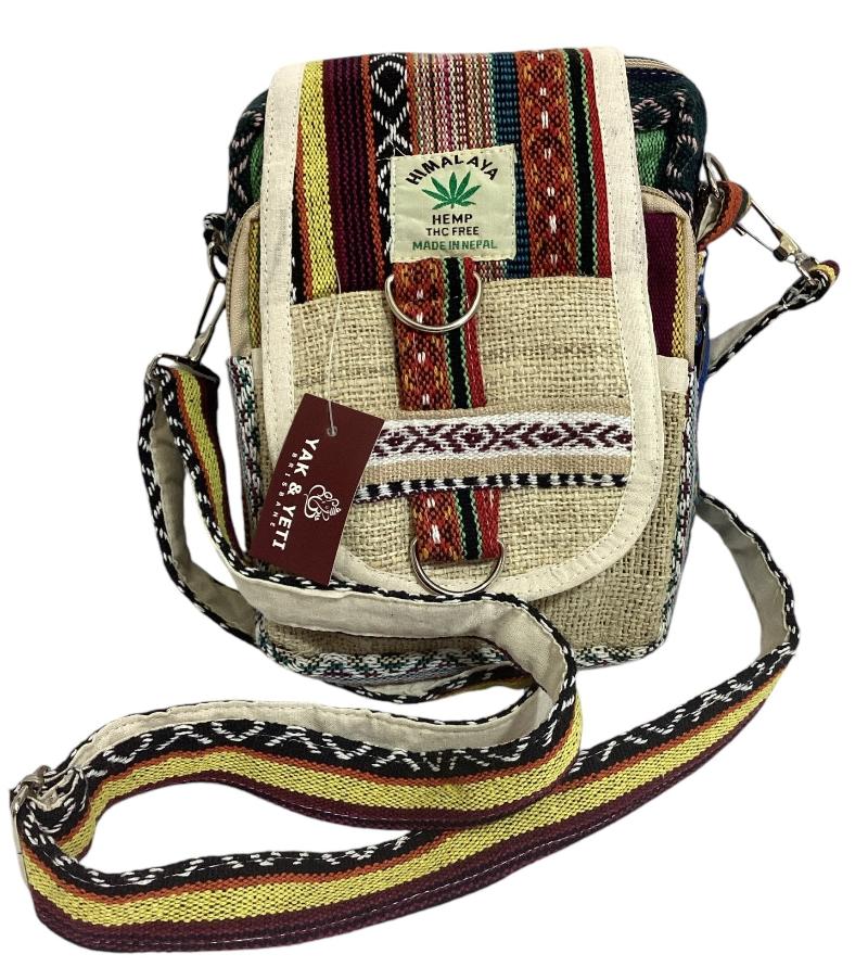 Unisex Festival Hemp Passport Bag Made In Nepal 16cm X 24cm-Hand Picked Imports